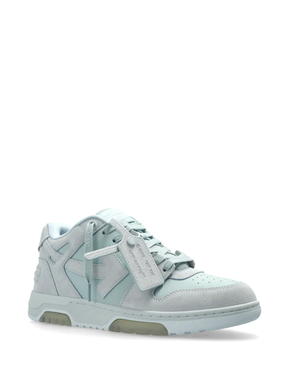 Off-White Out of Office suede arrow-appliqué sneakers Blauw