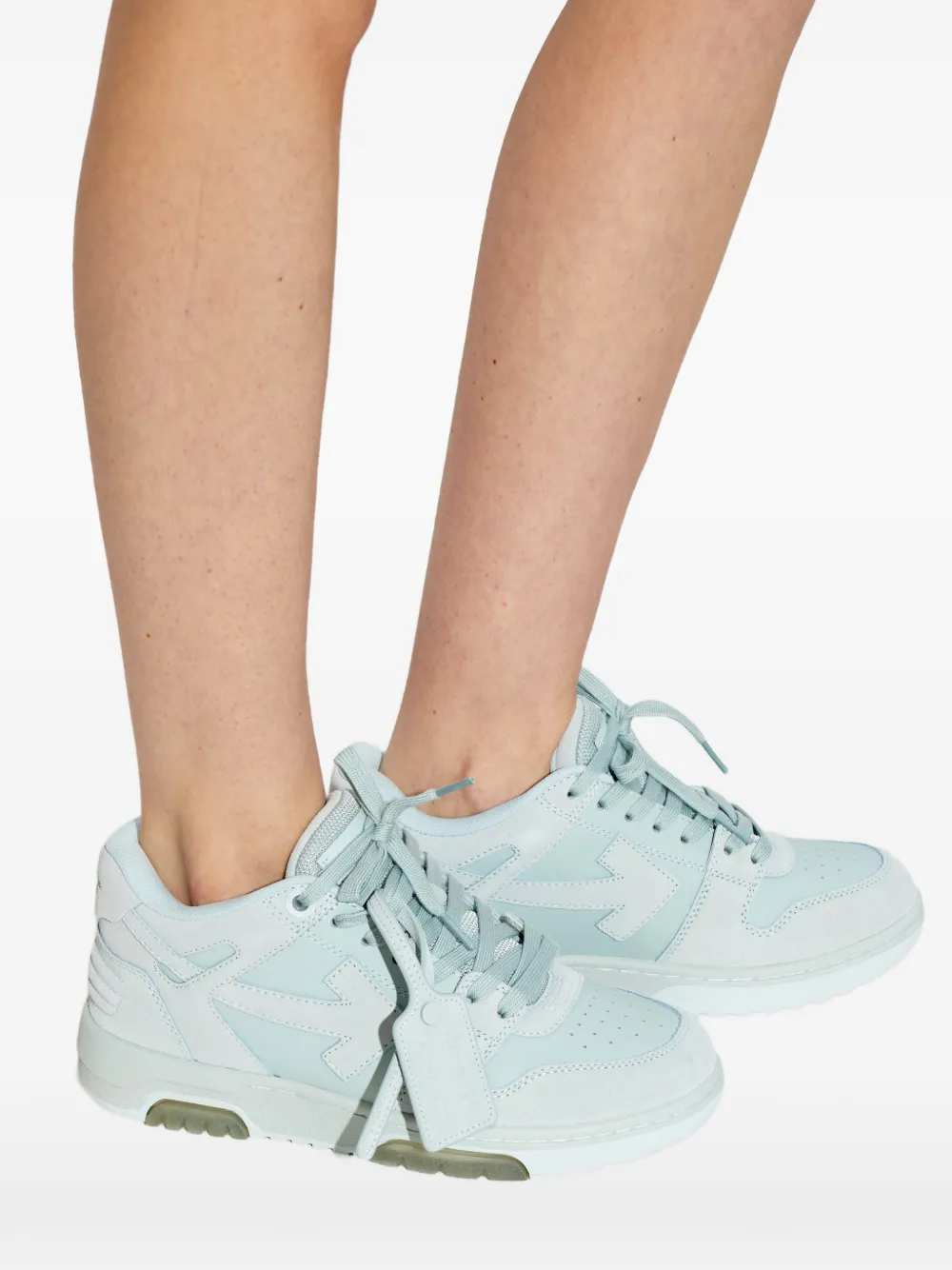 Off-White Out of Office suede arrow-appliqué sneakers Blauw