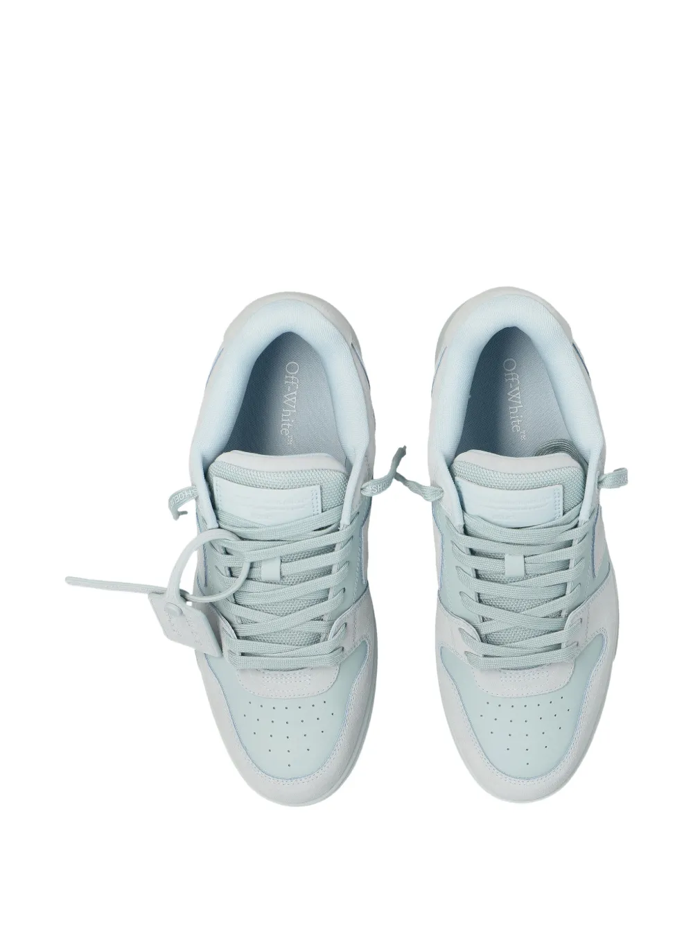 Off-White Out of Office suede arrow-appliqué sneakers Blauw