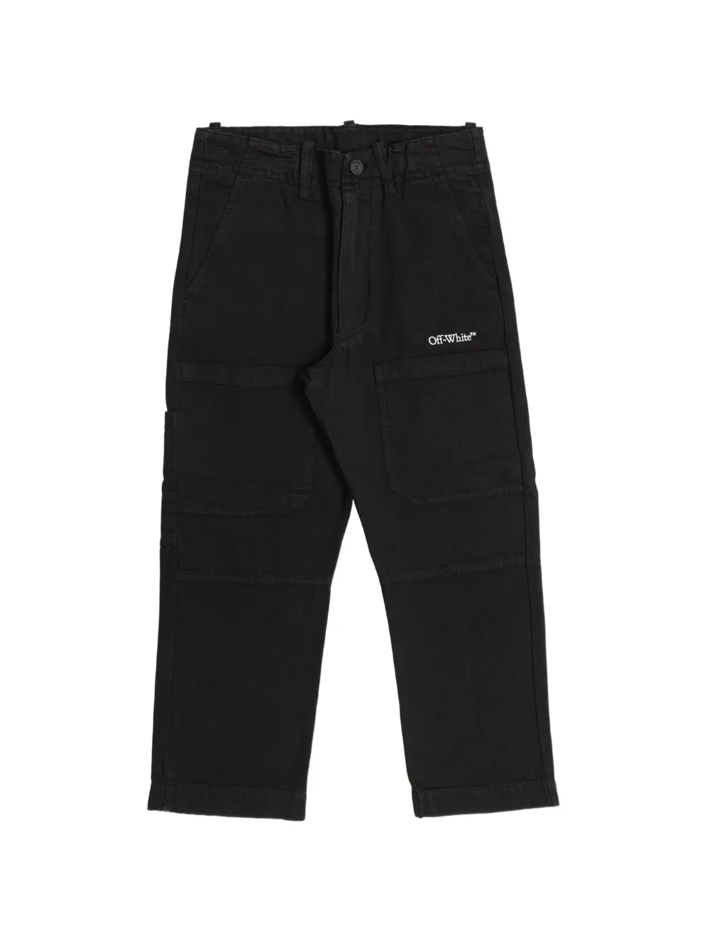 Off-White Kids Off Stamp cotton trousers - Black