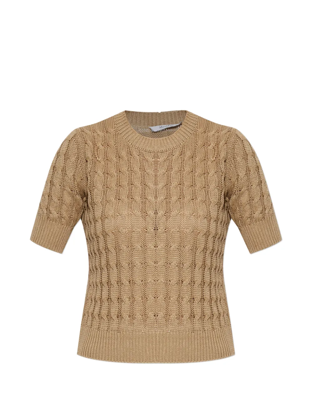 Max Mara short-sleeve cable-knit top - Toni neutri