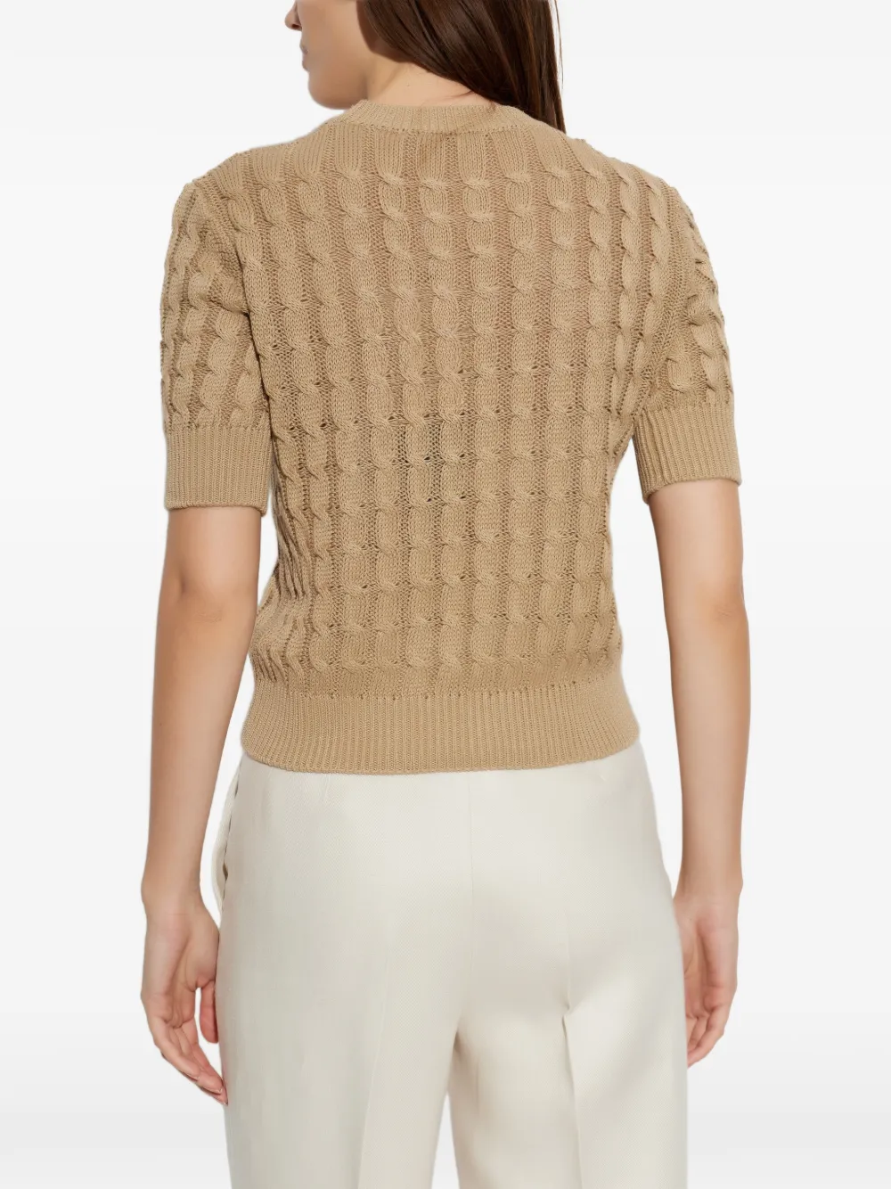 Max Mara Kabelgebreide top Beige