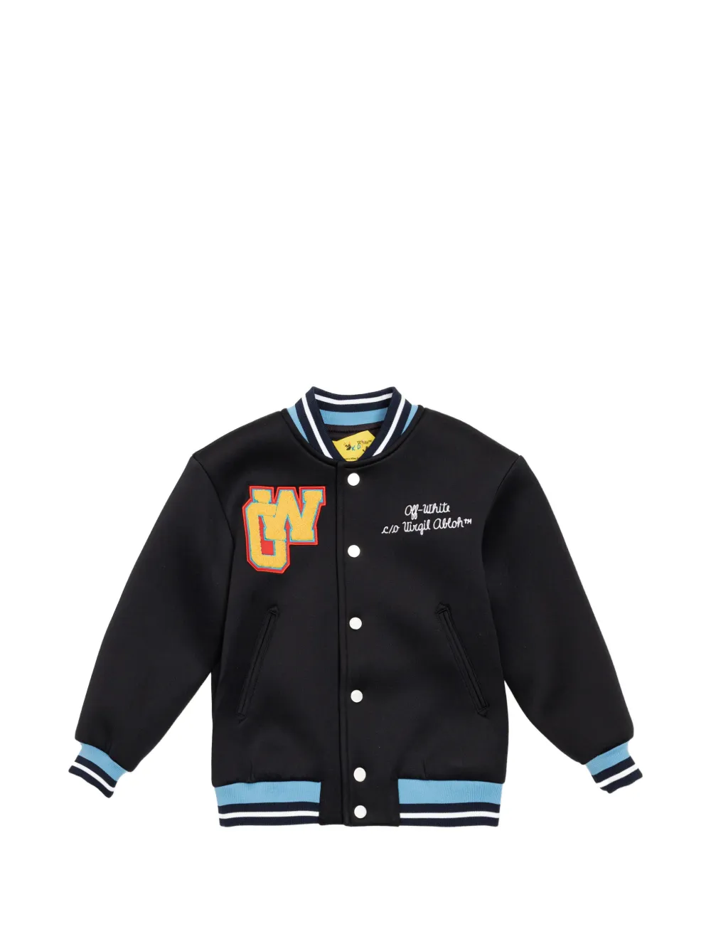 Off-White Kids x Virgil Abloh striped-detail bomber jacket - Nero