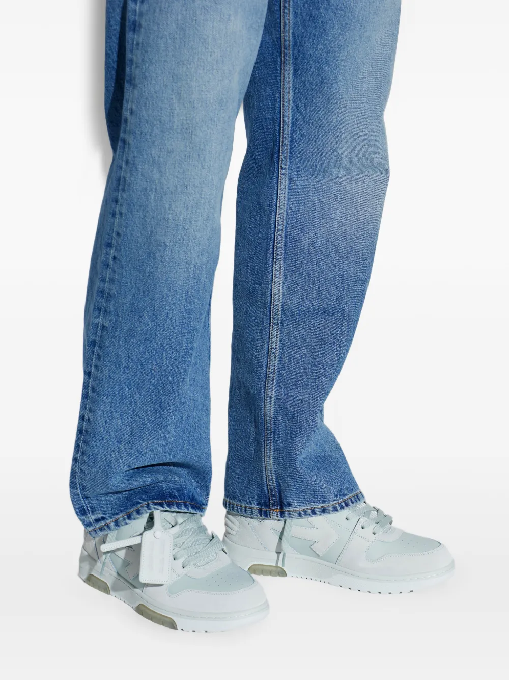 Off-White Our Office sneakers met Arrow-patroon Blauw