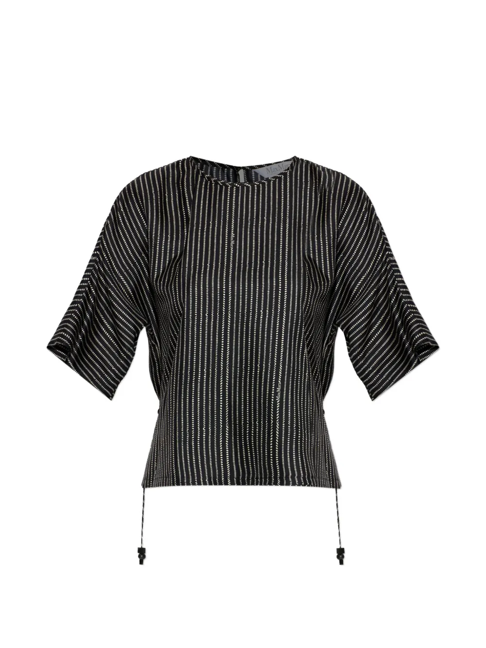 Max Mara striped drawstring top - Nero