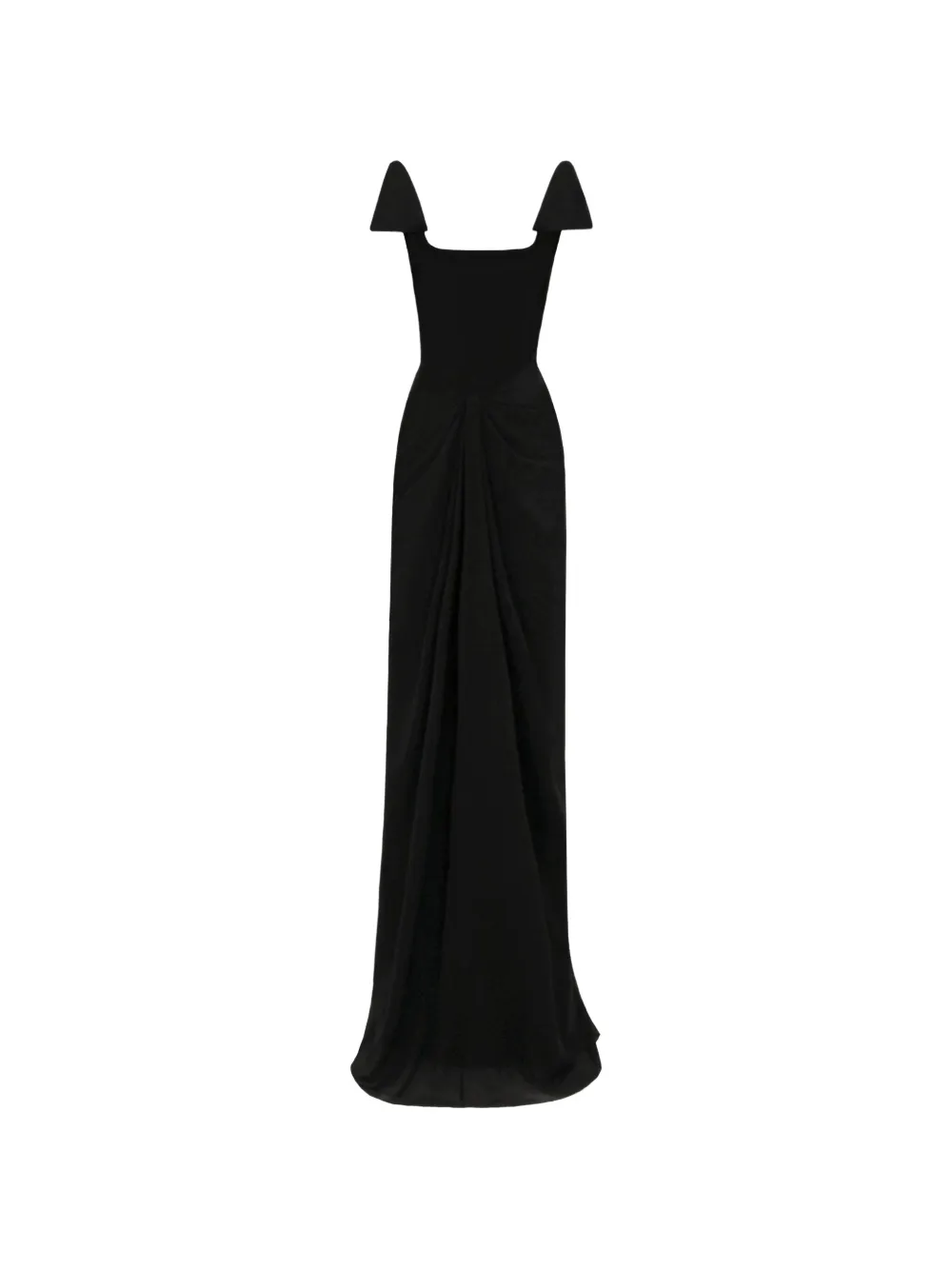 Gemy Maalouf squared-neckline corset maxi dress - Nero