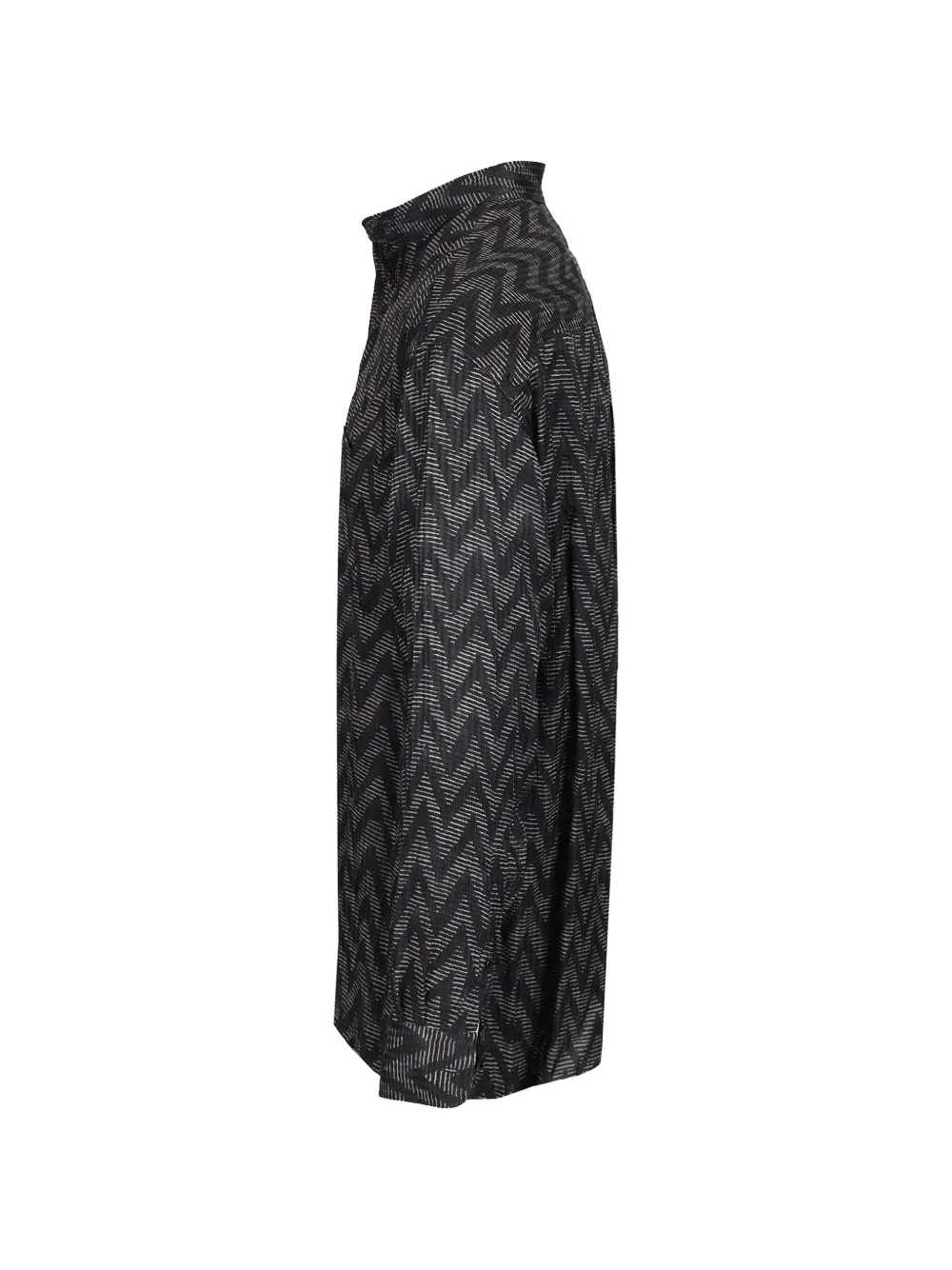  Giorgio Armani Zigzag Buttoned Shirt - Black 