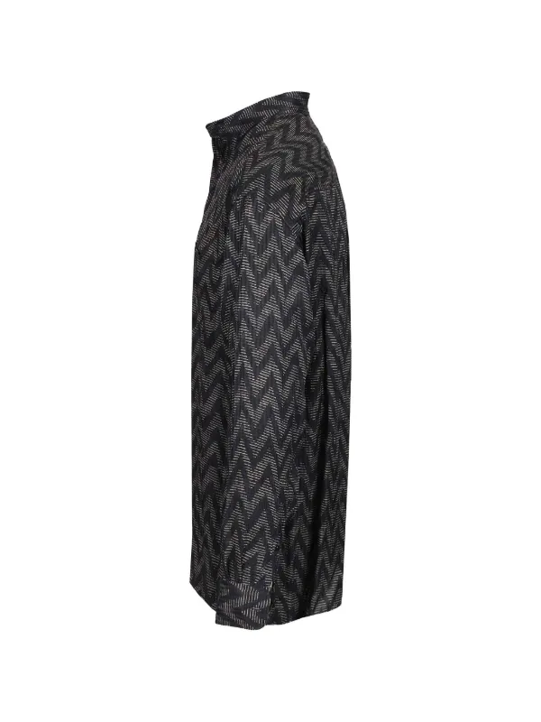 Giorgio Armani Zigzag Buttoned Shirt | Black | FARFETCH JO
