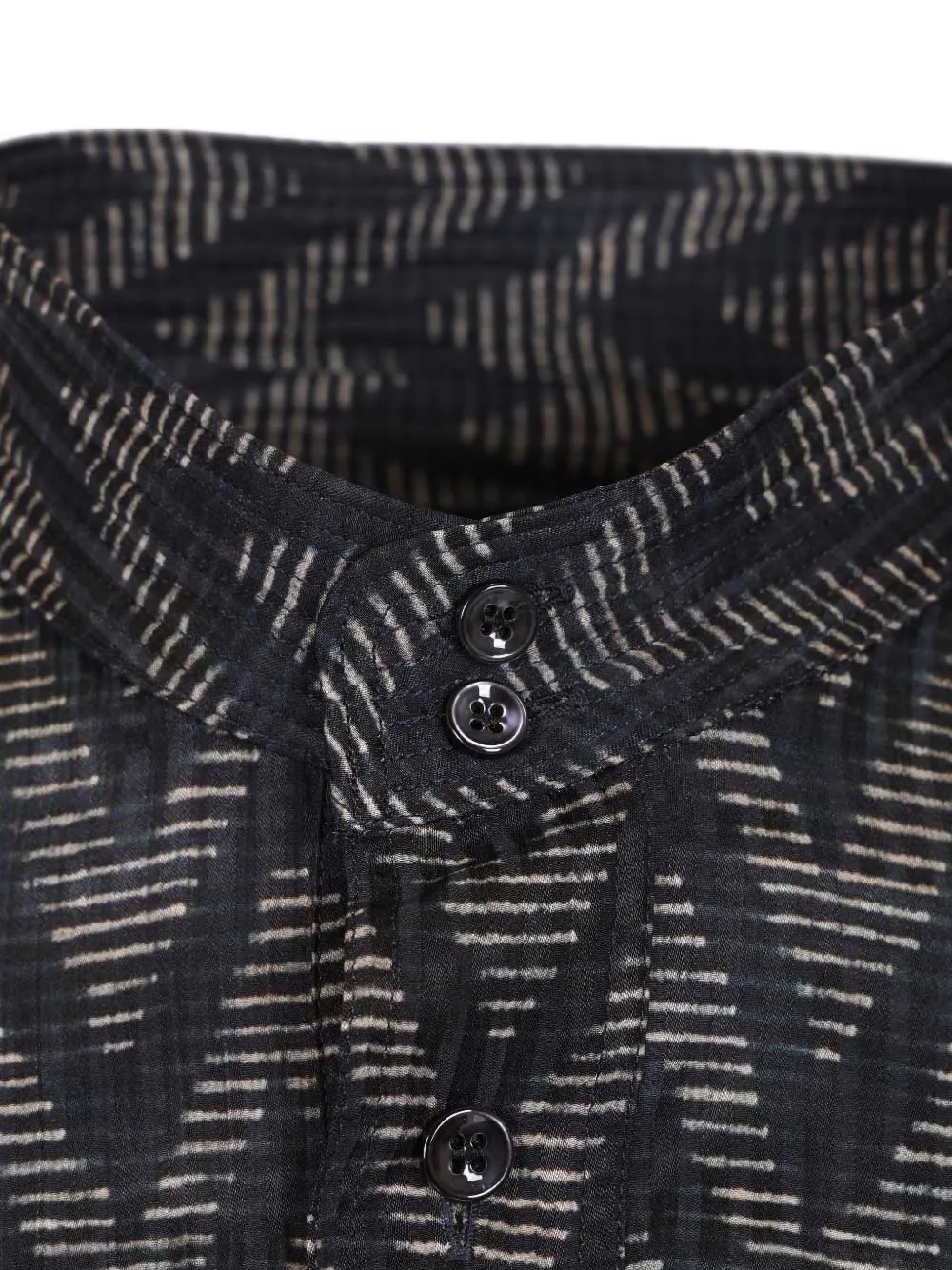Giorgio Armani Overhemd met zigzag-patroon en knopen Zwart
