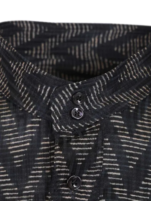 Giorgio Armani Zigzag Buttoned Shirt | Black | FARFETCH JO