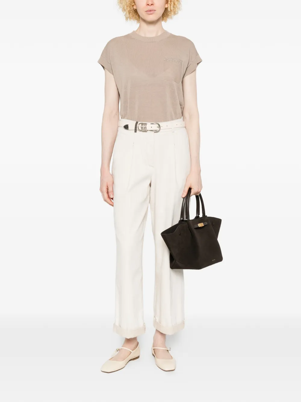  Peserico Crew-neck Top - Neutrals 