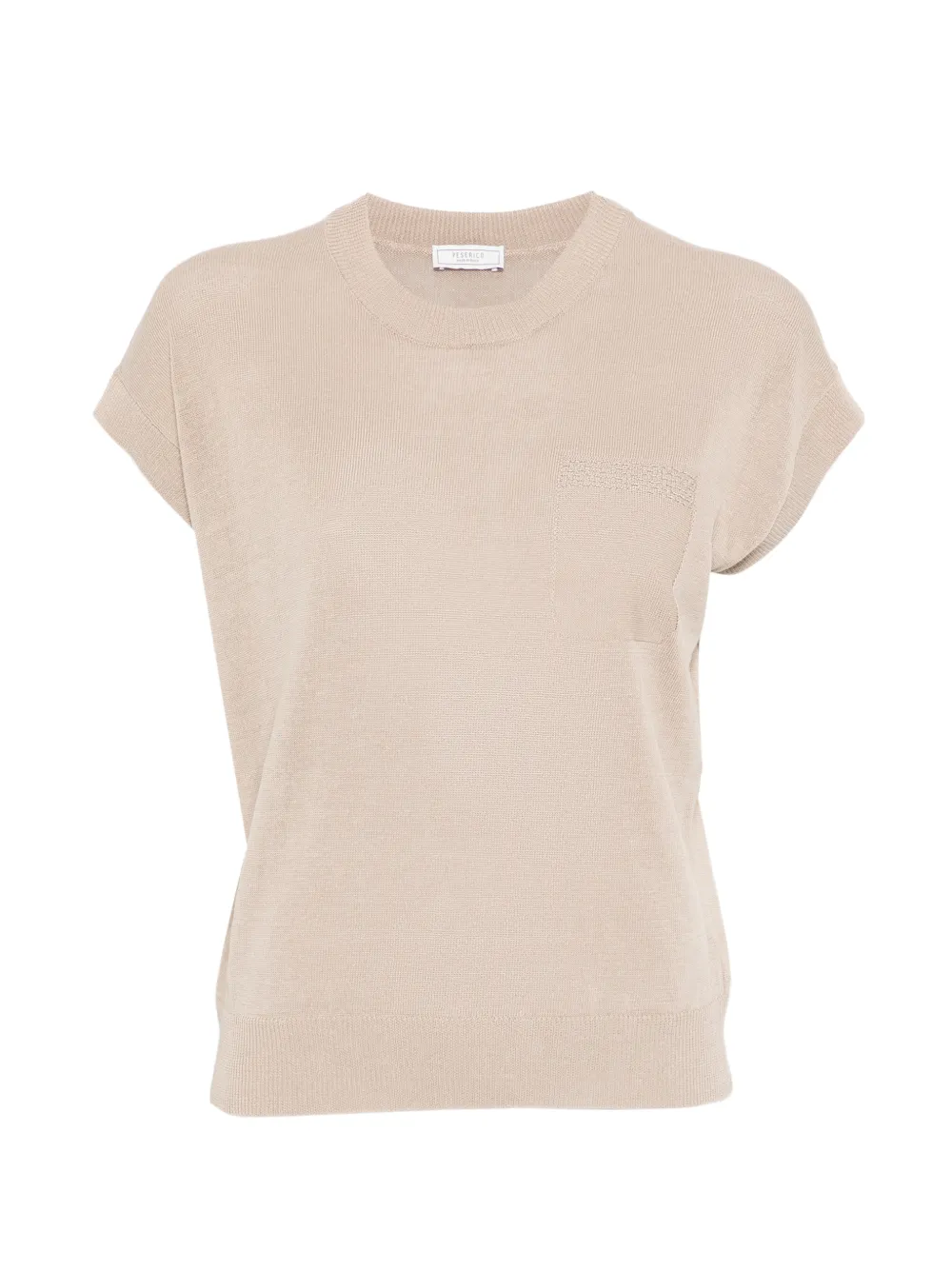 Peserico crew-neck top - Nude