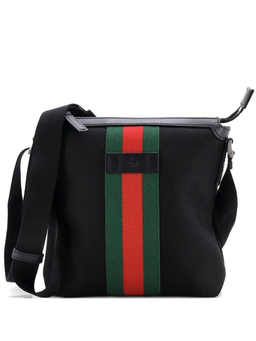 Gucci Pre-Owned Web Messenger Bag Techno Canvas Small crossbody bag - Nero