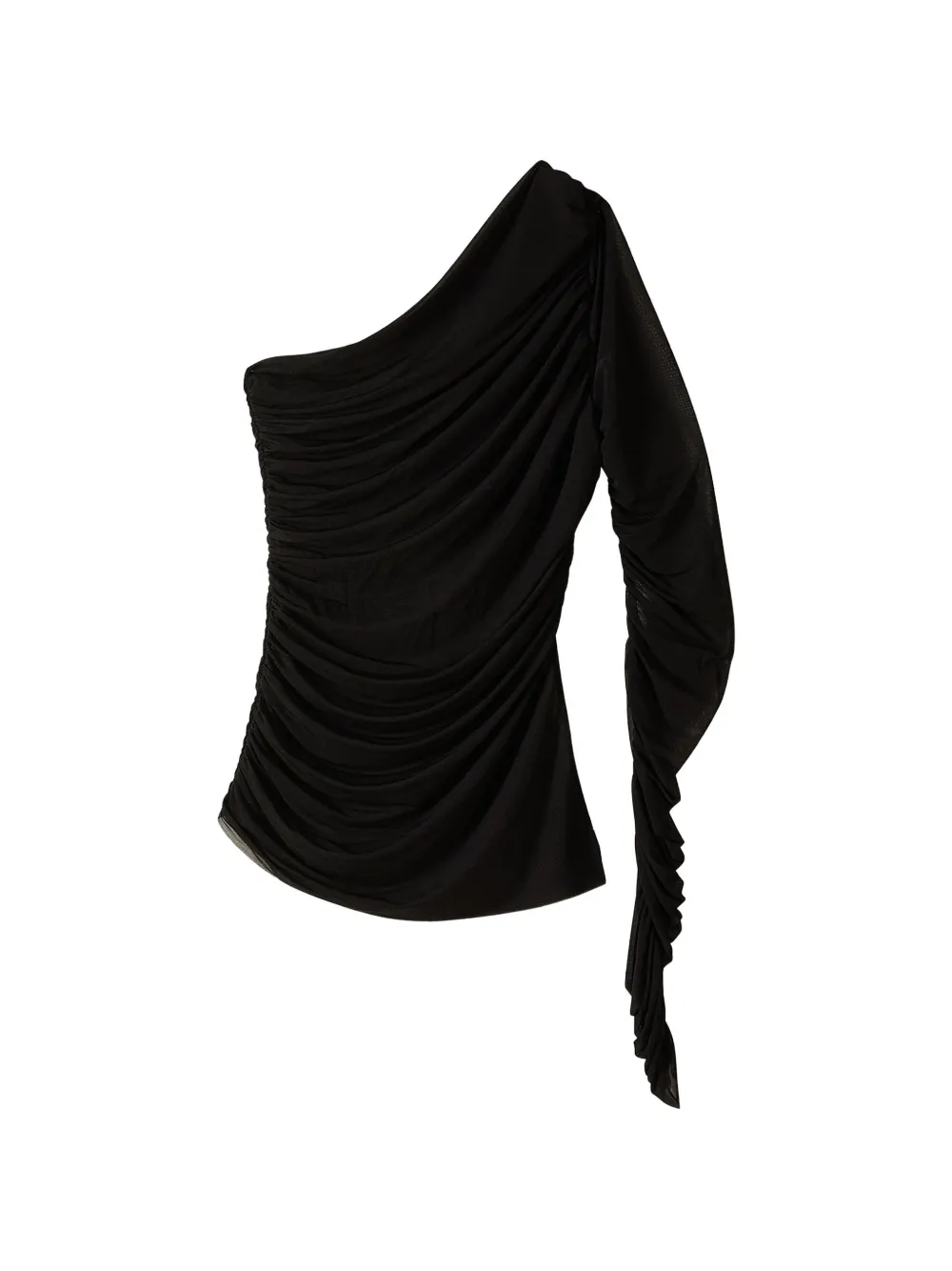 Patrizia Pepe Asymmetrische stretch top Zwart