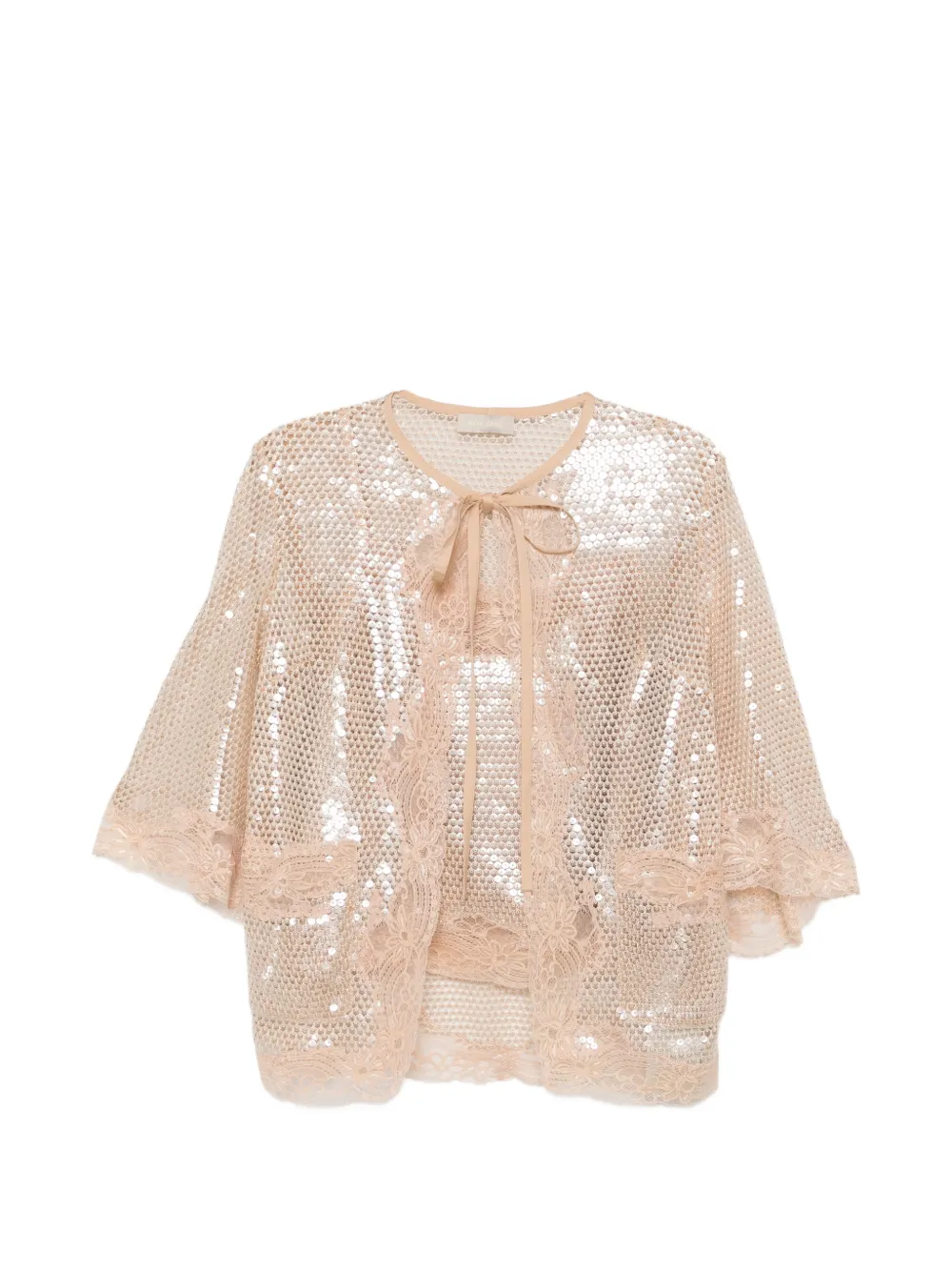 Elie Saab Cardigan And Top Set In Neutral