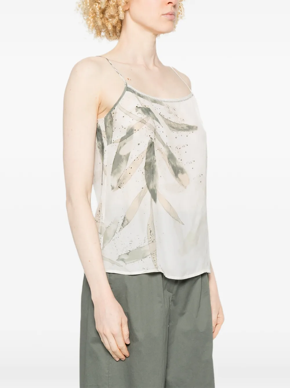  Peserico Leaf-print Top - White 