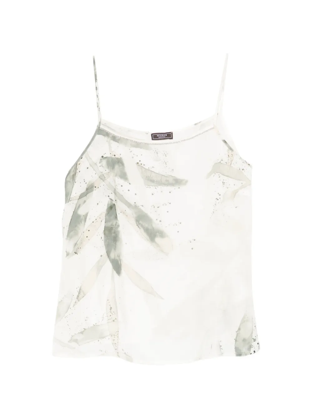 Peserico leaf-print blouse - Bianco