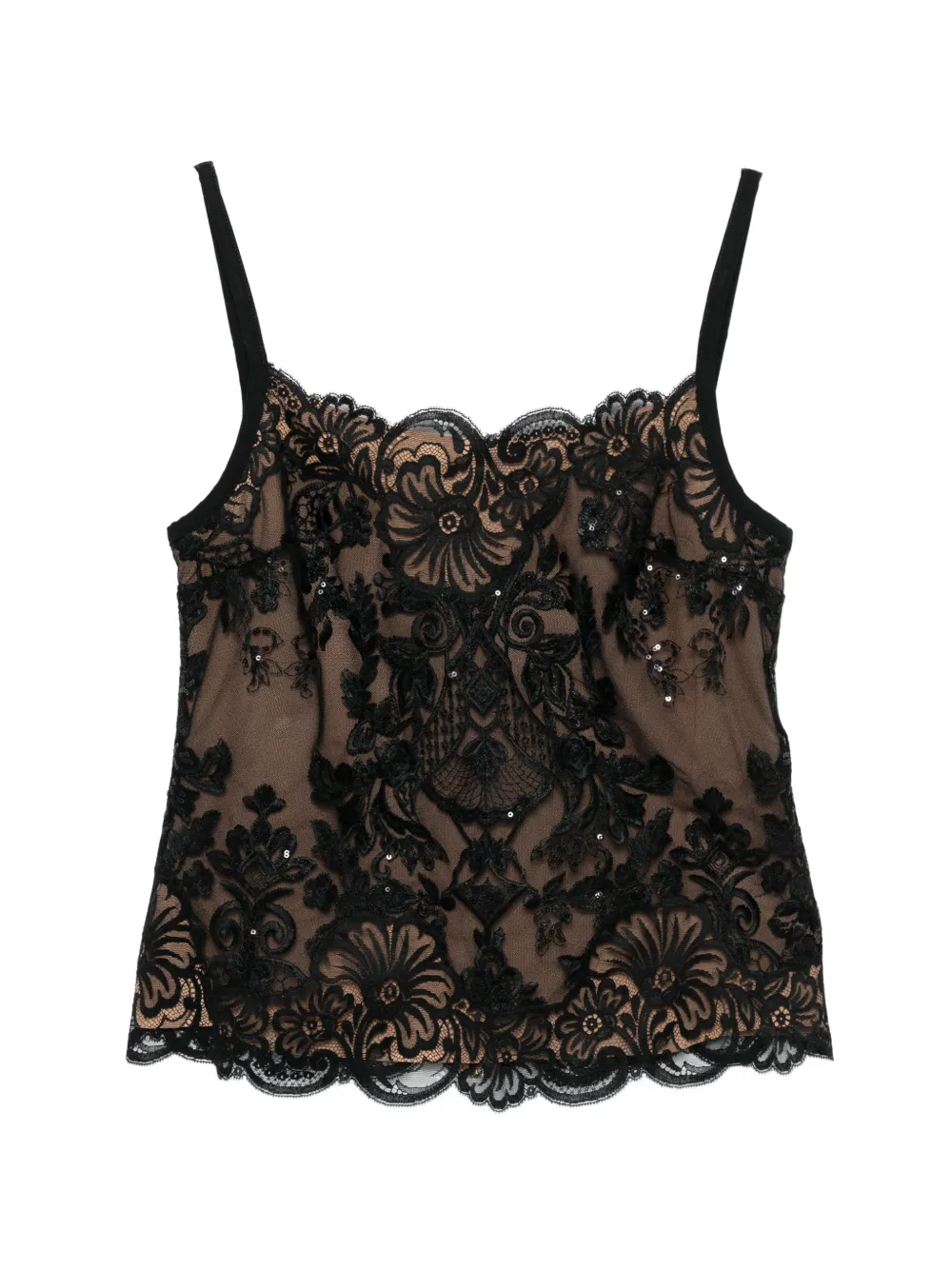 Elie Saab Top con paillettes - Nero