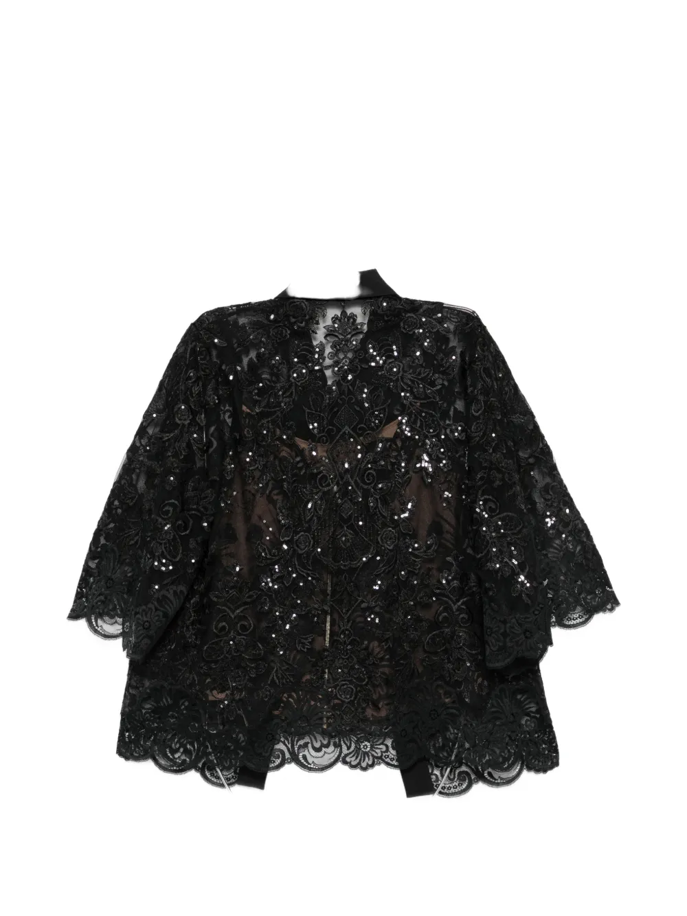 Elie Saab Top verfraaid met pailletten Zwart
