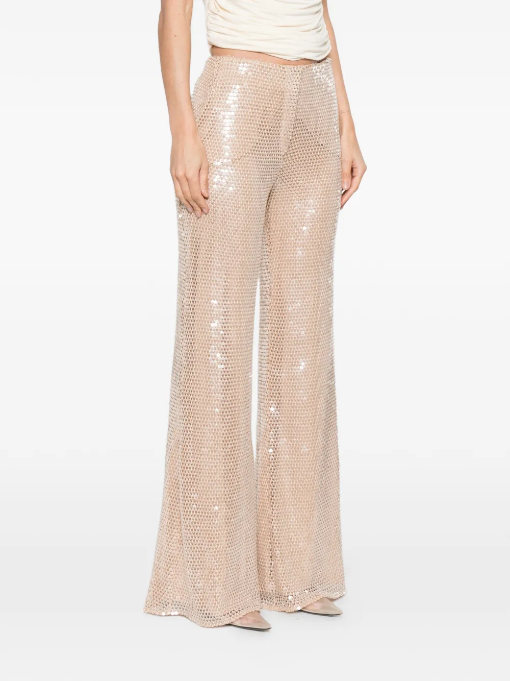 Elie Saab Broek met pailletten Beige