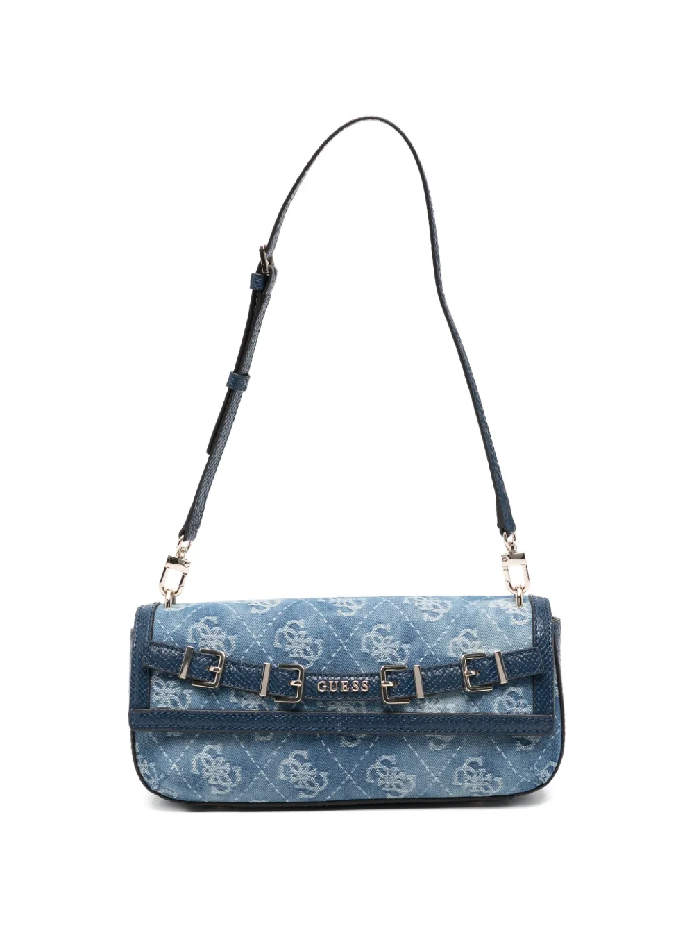 GUESS USA Dovie buckle leather shoulder bag - Blu