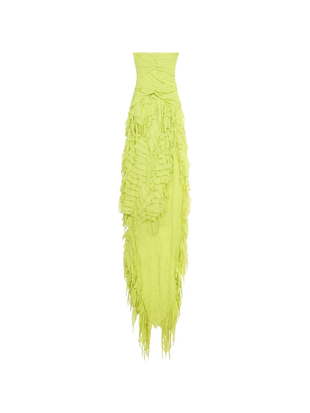 Blumarine ruched ruffled maxi dress - Grün