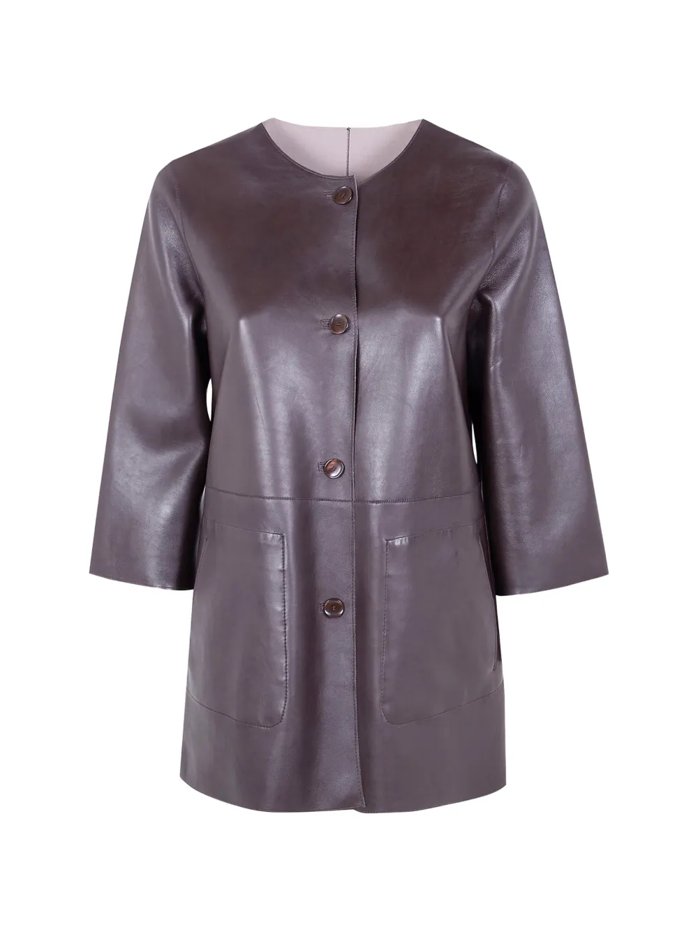 The Jackie Leathers Dom button-up leather jacket - Marrone