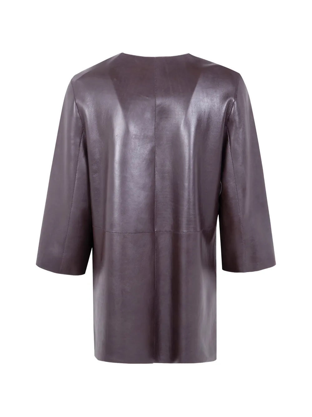  The Jackie Leathers Dom Button-up Leather Jacket - Brown 