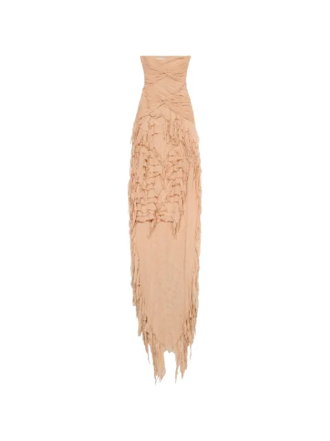 Blumarine vestido largo con diseño fruncido
