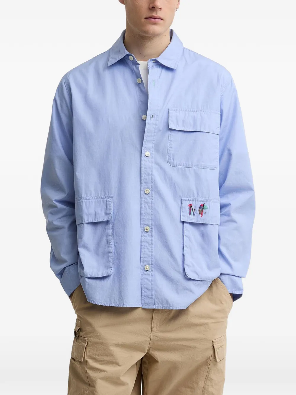  Barbour X Paul Smith Patch-pocket Shirt - Blue 