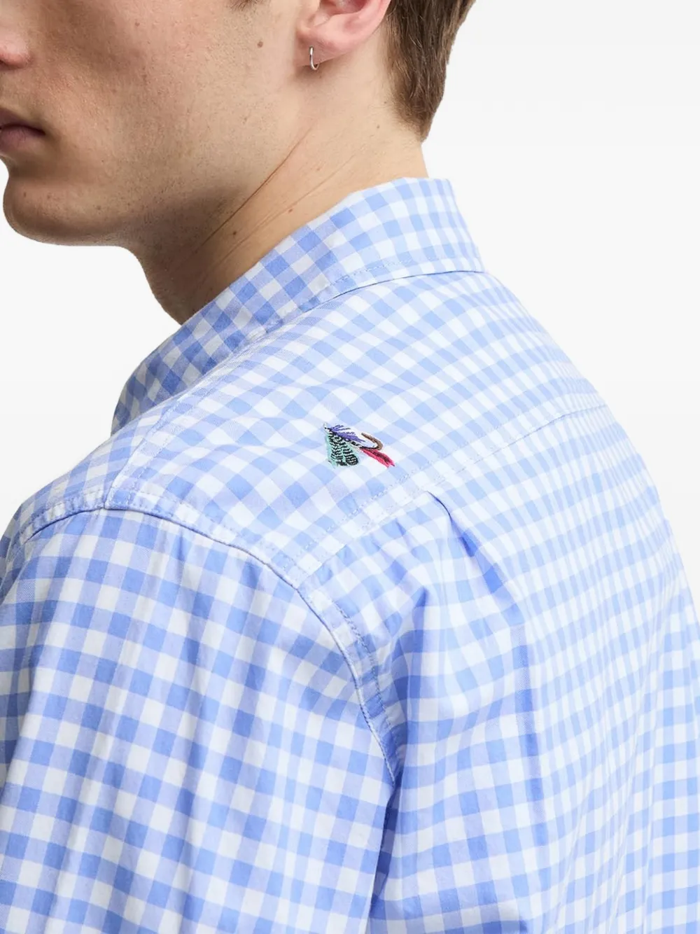 Barbour x Paul Smith overhemd met geborduurd detail en gingham-ruit Blauw