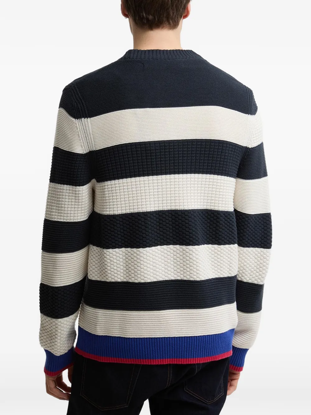 Barbour x Paul Smith gestreepte trui met textuur Blauw