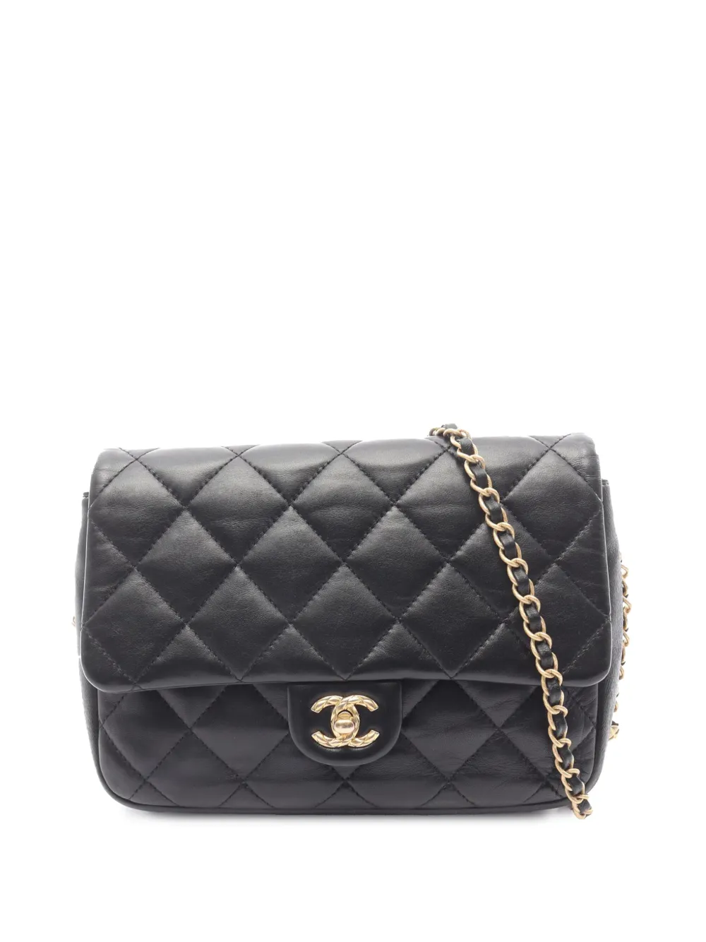 CHANEL Pre-Owned 2021-2026 CC Quilted Lambskin Chain Flap crossbody bag - Nero