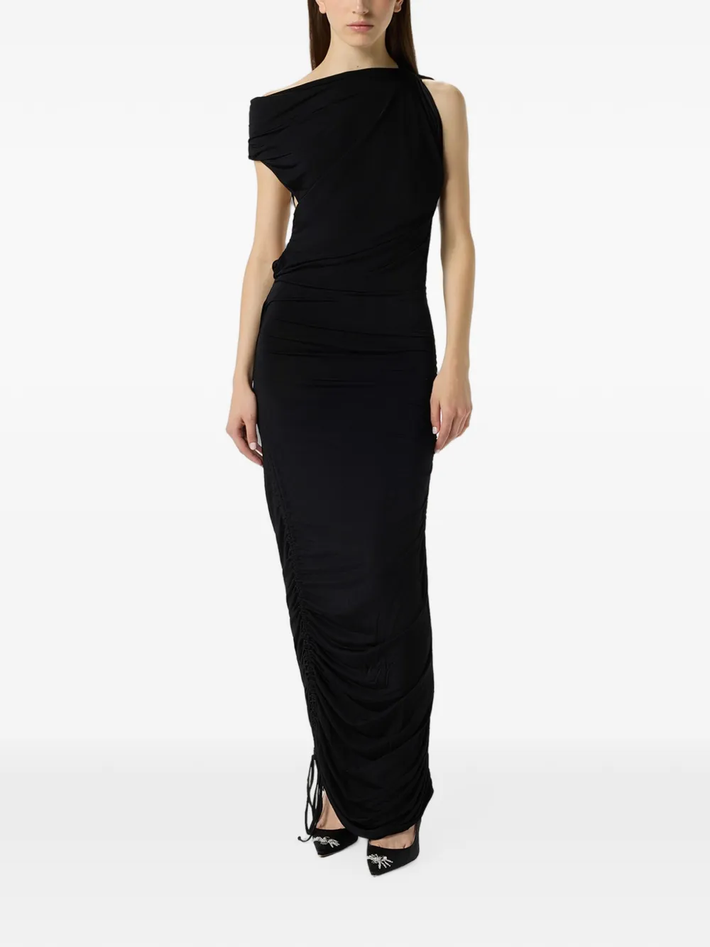 Blumarine Asymmetrische maxi-jurk Zwart