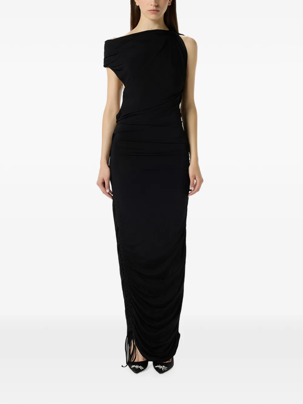 Blumarine Asymmetrische maxi-jurk Zwart