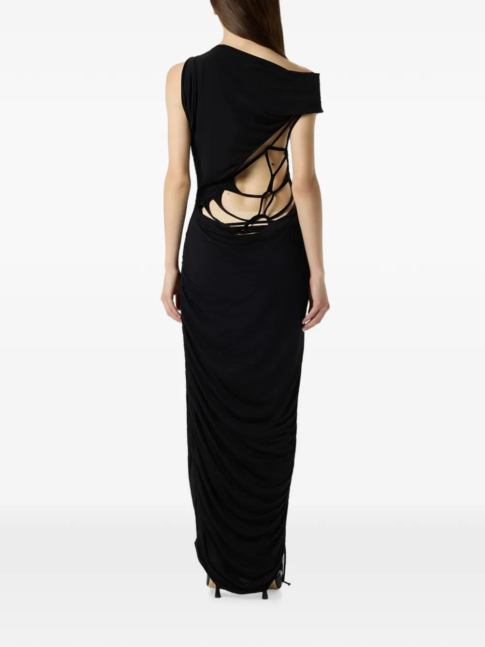 Blumarine Asymmetrische maxi-jurk Zwart