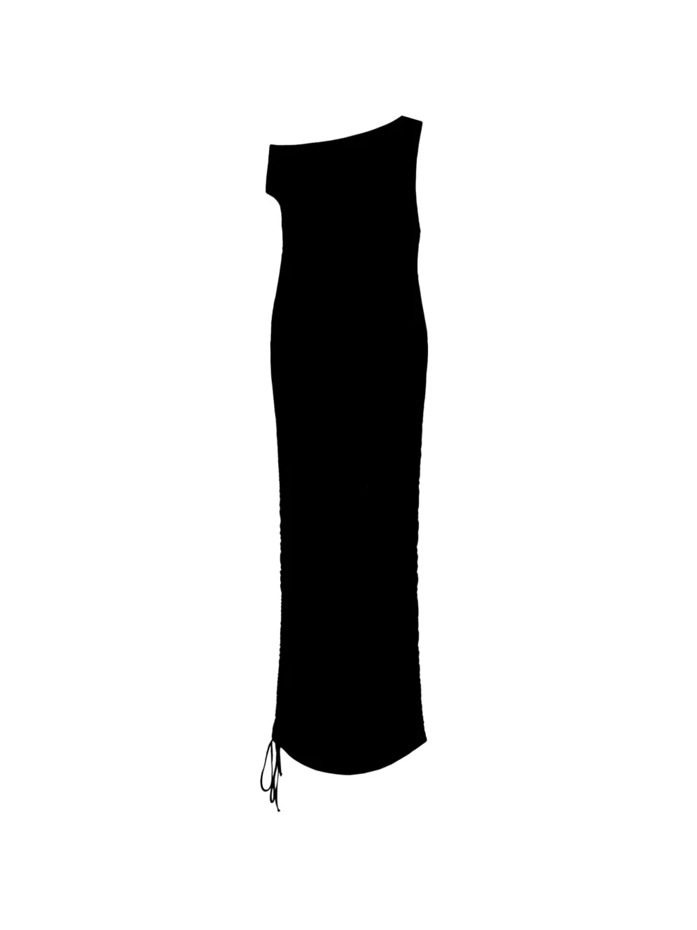 Blumarine one-shoulder ruched maxi dress - Nero