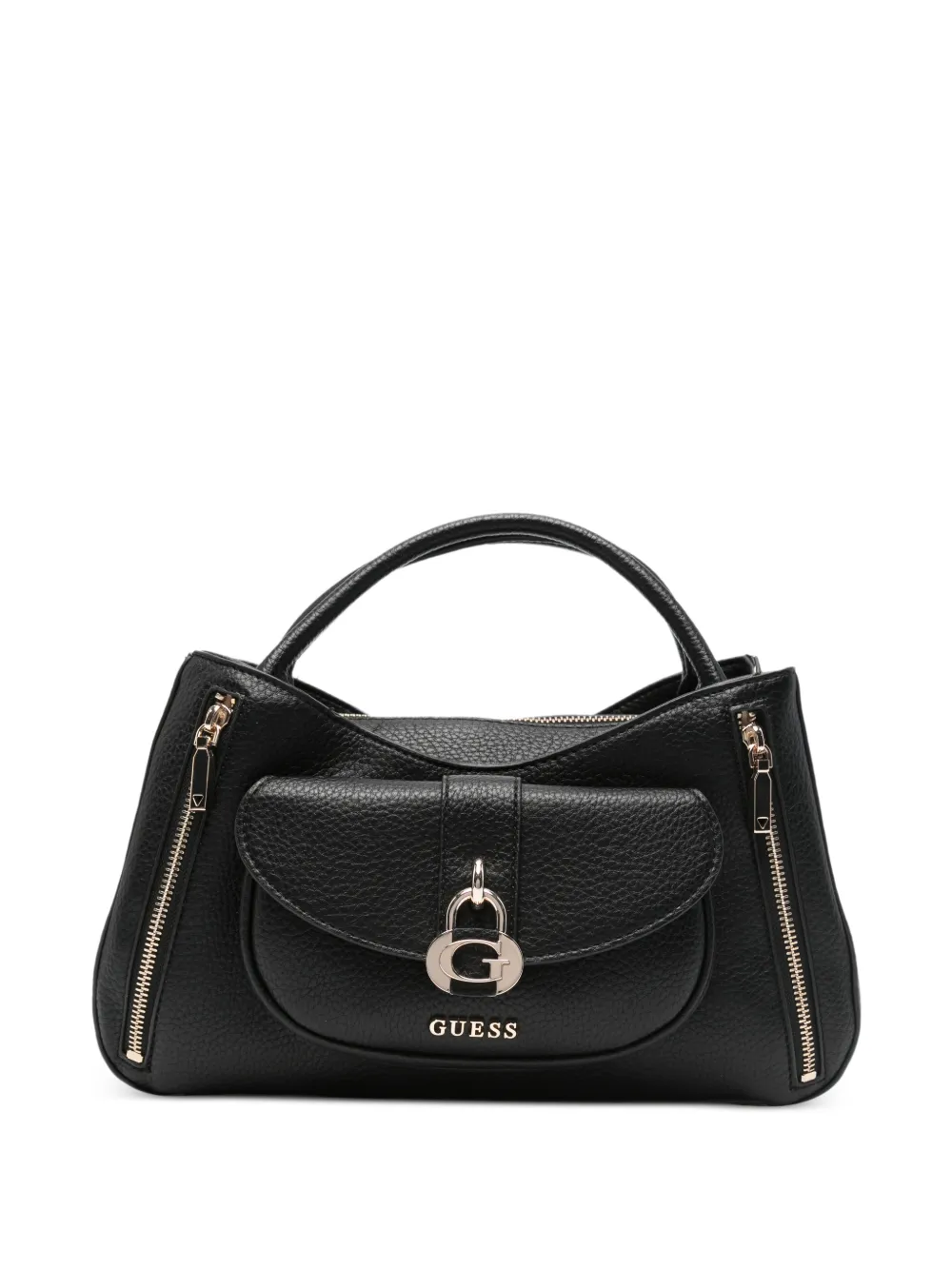 Guess Usa Zip-details Tote Bag In Black