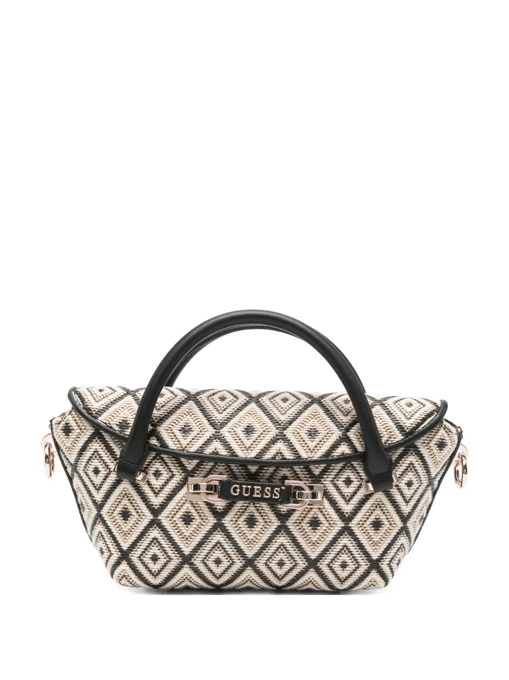 Guess Usa Mini Sophia Diamond-pattern Tote Bag In Neutral
