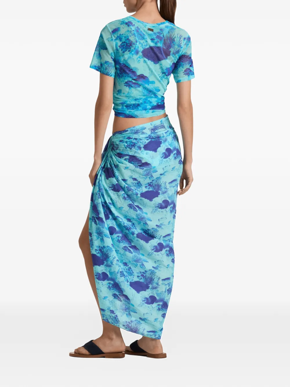 Vilebrequin Voile wikkeldoek met koraalprint Blauw