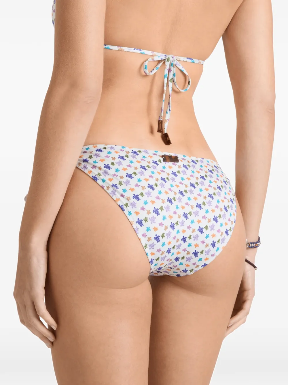 Vilebrequin Bikinislip met schildpadprint en striksluiting Wit
