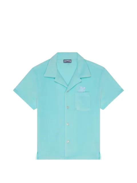 Vilebrequin Kids turtle-embroidered bowling shirt