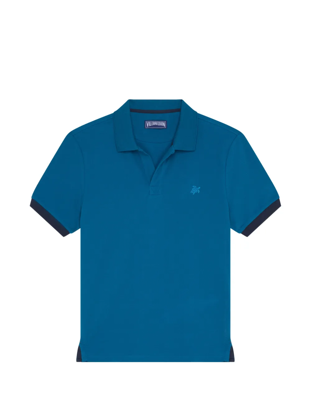 Vilebrequin embroidered turtle pique polo shirt - Blu
