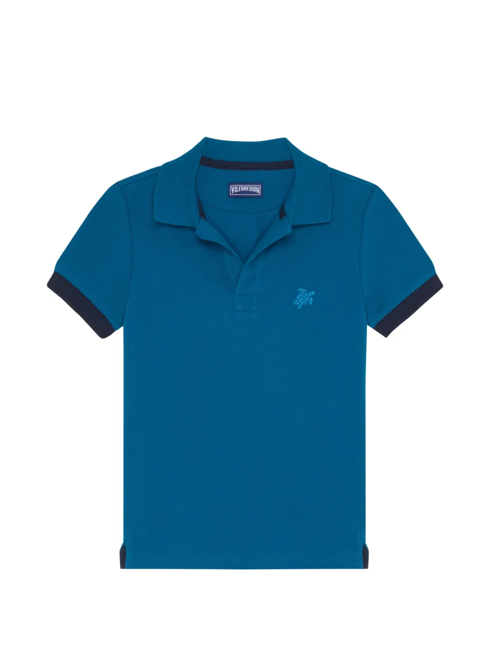 Vilebrequin Kids embroidered turtle piqué T-shirt - Blu
