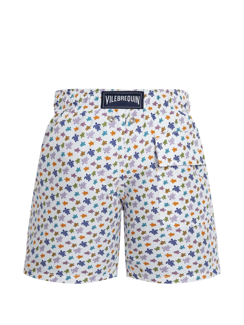 Vilebrequin Kids Zwembroek met elastische tailleband en patroon Wit