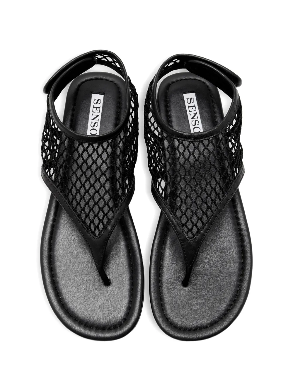 Senso Nika fishnet strap sandals Zwart