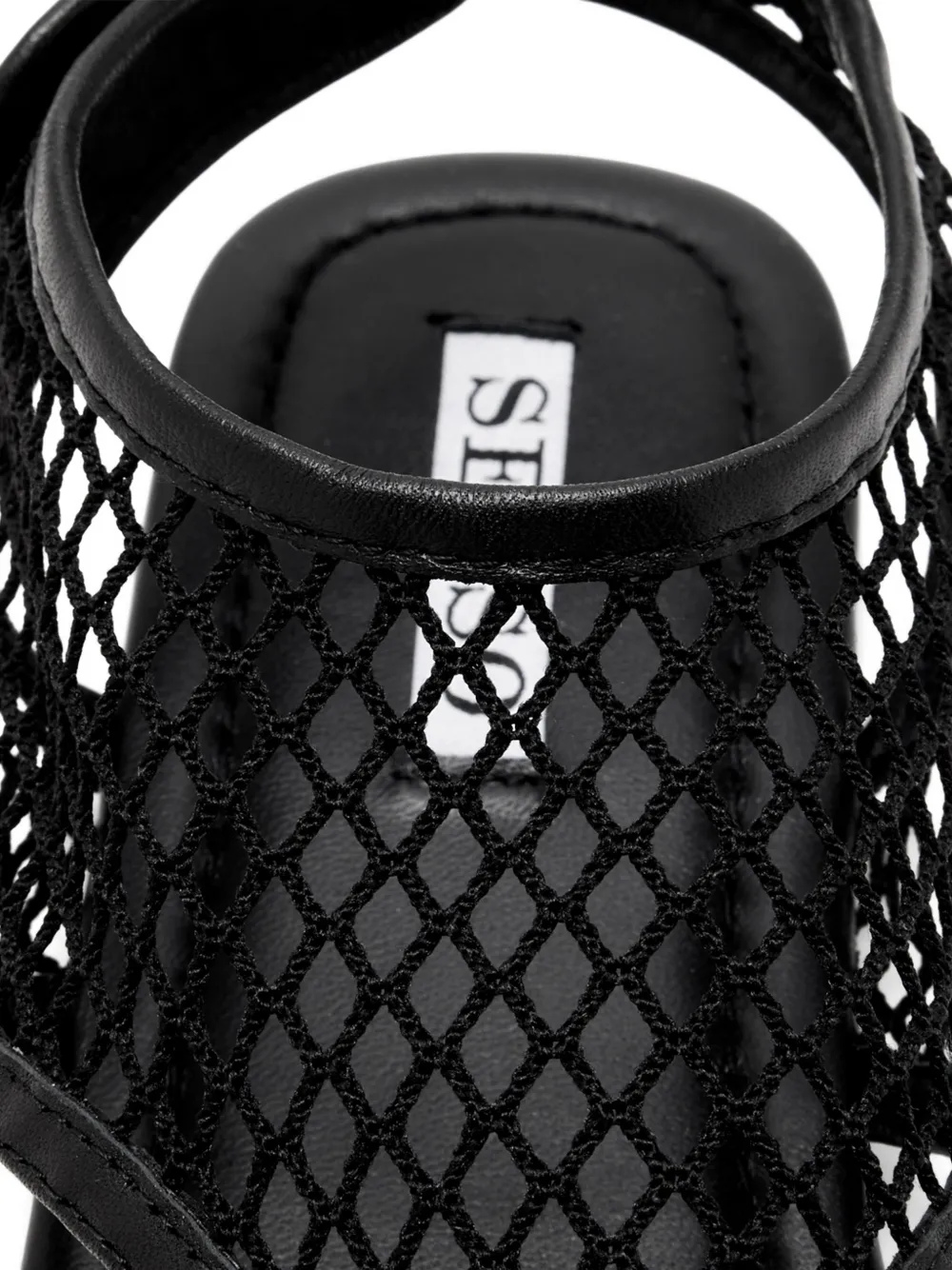 Senso Nika fishnet strap sandals Zwart