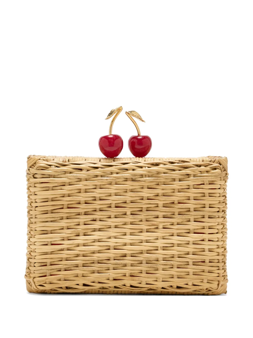 Waiwai Rio cherry woven clutch bag - Toni neutri