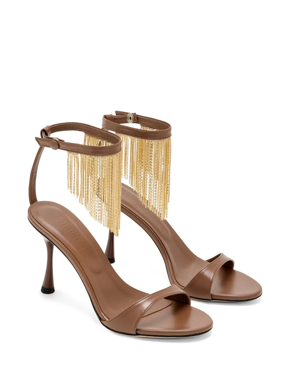 Studio Amelia Figaro fringed-strap sandals Beige