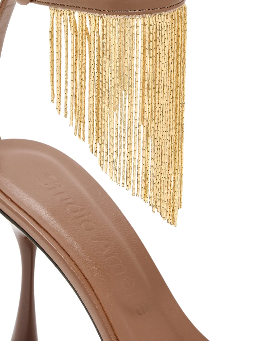 Studio Amelia Figaro fringed-strap sandals Beige